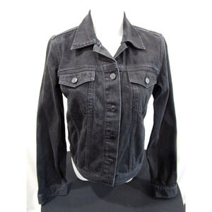 GAP Classic Black Denim Trucker Jean Jacket Women Sz M